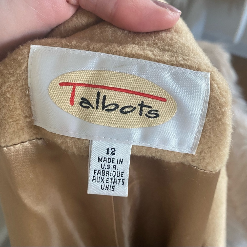 Talbots long tan double breasted pea coat - Picture 4 of 7